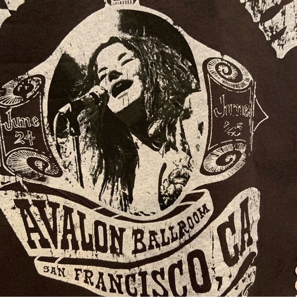 Women’s custom Janis Joplin Upcycled Pink Plaid Flannel Band Shirt. Sz M-L - Picture 3 of 10